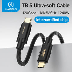 Hagibis Thunderbolt 5 ケーブル 最大120Gbpsの帯域幅ブースト 240W充電 80Gbpsデータ 16K/8K Thunderbolt 4 USB C対応