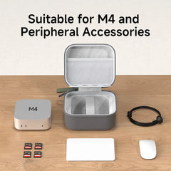 Hagibis 電子オーガナイザー トラベルケースバッグ Mac mini M4/M4 Pro ポータブルキャリーケース ハードシェル 耐衝撃 マウス充電器付き