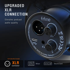 FIFINE Recording XLR Dynamic Microphone with Real-time Monitoring,USB Streaming Mic with Gain Knob/Touch-mute for PC,Mixer-K688