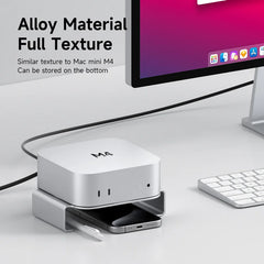 Hagibis デスクトップスタンド Mac mini M4/M4 Pro 2024 放熱ブラケット アルミ合金マウントドック 冷却ホルダー アクセサリー