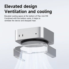 Hagibis デスクトップスタンド Mac mini M4/M4 Pro 2024 放熱ブラケット アルミ合金マウントドック 冷却ホルダー アクセサリー