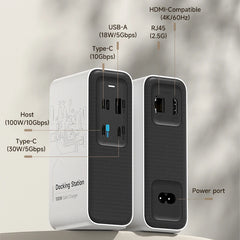 Hagibis 100W GaNドッキングステーション(Switch用、ROG Ally Steam対応、4Kモニター対応、Thunderbolt 4/3 Macbook Pro対応、2.5Gイーサネット搭載)