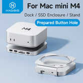 Hagibis USB C ハブ、M.2 SSD エンクロージャ付き Mac Mini M4/M4 Pro スタンド付き Type-C ドッキングステーション SSD ケース USB3.2 Gen2 SD4.0 TF4.0