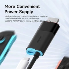 Hagibis Switch 2 ドックステーション ポータブル TV ドック 4K60Hz USB C - HDMI ケーブル スイッチからモニターへ 100W PD 対応 Switch 2/OLED ノートパソコン ROG 用