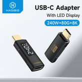 Hagibis 240W USB Cアダプター(LEDディスプレイ付き)USB4 PD急速充電 Type Cコネクタ 80Gbps 8Kビデオ電源電流電圧表示