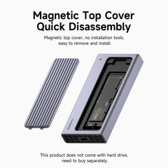 Hagibis M.2 SSDエンクロージャ、USB Cハブ付き磁気カバー外付けハードドライブケース、Thunderbolt 4/3対応、MacBook PC用