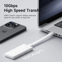 Hagibis M.2 NVMe SSDエンクロージャ 書き込み保護 USB C 3.2 Gen2 - NVMe PCI-E M.2 SSDケース 100W PD付き iPhone 16 15 Pro MacBook用