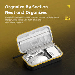 Hagibis 電子オーガナイザー トラベルケースバッグ EVAハードシェル PUポータブルキャリングポーチ マウス 充電器 ケーブル アクセサリー用