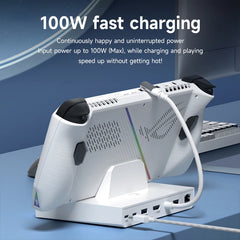 Hagibis ROG Ally/Steamデッキ/Switch/OLEDドック 6 in 1ユニバーサルドッキングステーション 4K HDMI 2.5G RJ45 100W PD RGBライト USB Cハブ付き