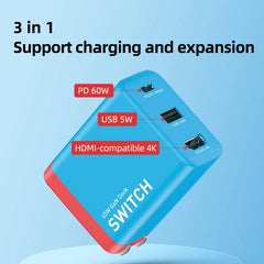 Hagibis Switchドック Nintendo Switch GaN急速充電器 ポータブルTVドッキングステーション 4K HDMI対応 ノートパソコン iPad スマートフォン対応