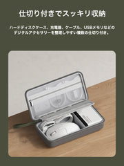 電子機器オーガナイザー トラベルケース ケーブルオーガナイザー バッグポーチ ポータブル防水キャリーケース ケーブル、充電器、モバイルバッテリー、SDカード、マウス、USBフラッシュディスク
