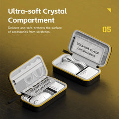 Hagibis 電子オーガナイザー トラベルケースバッグ EVAハードシェル PUポータブルキャリングポーチ マウス 充電器 ケーブル アクセサリー用