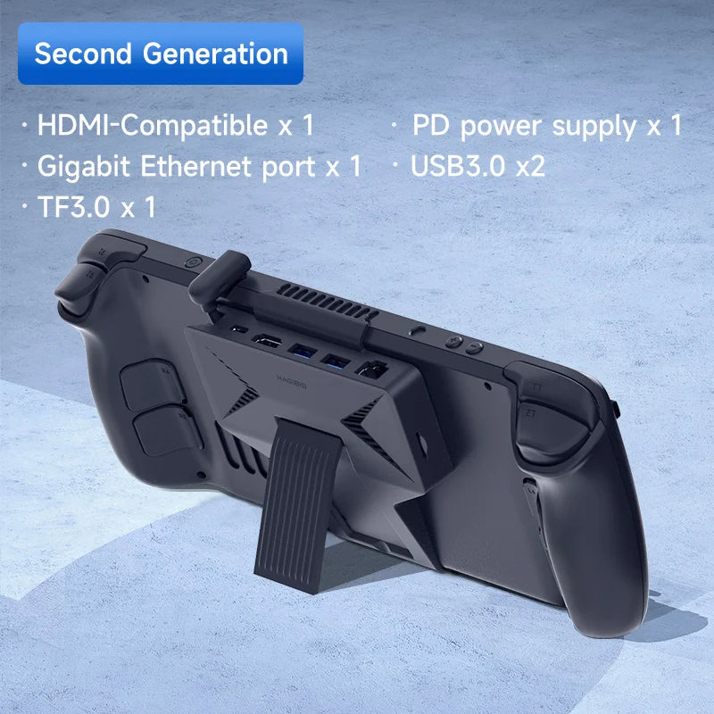 Hagibis 6 in 1 SteamDeck ドッキングステーション ドックホルダー OLED ハブ USB C - RJ45 4K@60Hz HDMI 急速充電ベース ハンドヘルドアクセサリ