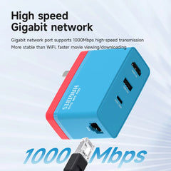 Hagibis Switch ポータブルドック 65W GaN 急速充電器 4K ギガビットイーサネット TV ドッキングステーション Nintendo Switch/OLED 用電源