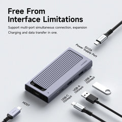 Hagibis M.2 SSDエンクロージャ、USB Cハブ付き磁気カバー外付けハードドライブケース、Thunderbolt 4/3対応、MacBook PC用