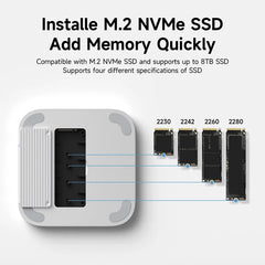 Hagibis USB C ハブ、M.2 SSD エンクロージャ付き Type-C ドッキングステーション、Mac mini M4/M4 Pro 4K 60Hz USB 3.2 Gen2 SD/TF 4.0 ドックスタンド用