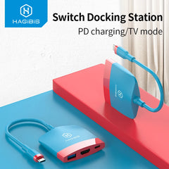 Hagibis Switch Dock TVドック Nintendo Switch用 ポータブルドッキングステーション USB C to 4K HDMI対応 USB 3.0ハブ Macbook Pro用