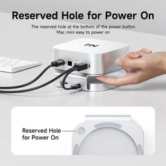 Hagibis USB C ハブ、M.2 SSD エンクロージャ付き Mac Mini M4/M4 Pro スタンド付き Type-C ドッキングステーション SSD ケース USB3.2 Gen2 SD4.0 TF4.0