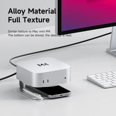 Hagibis デスクトップスタンド Mac mini M4/M4 Pro 収納ホルダー アルミドック 放熱ブラケット 冷却マウントアクセサリー