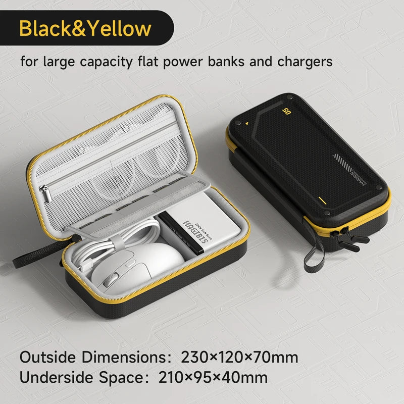 Hagibis 電子オーガナイザー トラベルケースバッグ EVAハードシェル PUポータブルキャリングポーチ マウス 充電器 ケーブル アクセサリー用
