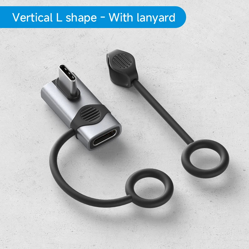 Hagibis 240W USB C to C アダプター（ストラップ付き）80Gbps 90度変換 8Kビデオ USB4 アダプター MacBook iPhone 17 Pro タブレット用