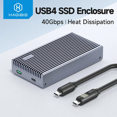 Hagibis 40Gbps USB4 M.2 NVMe SSDエンクロージャ（LEDディスプレイ付き、Thunderbolt 4/3用USB4ケーブル、USB 3.2/3.1/3.0 B+M M-Key SSDケース）