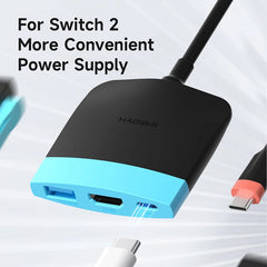 Hagibis Switch 2 TVドック ポータブルドッキングステーション Switch 1/2/OLED USB C to 4K 60Hz HDMI PD USB3.0ハブ MacBookノートパソコン用