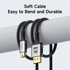 Hagibis Mini DisplayPort - DisplayPort 1.4 ケーブル 双方向 Mini DP - DP 8K@60Hz 4K@240Hz Thunderbolt 2 対応