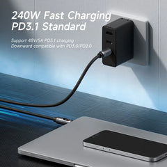 Hagibis USB Cケーブル（LEDディスプレイ付き）Type C to C急速充電ケーブル PD 240W シリコン充電コード iPhone 17 Macbook Pro Air用