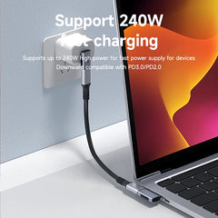 Hagibis 240W USB C to C アダプター 40Gbps 8K 60Hz 90度変換 USB4 アダプター Thunderbolt 4/3 MacBook iPhone 17 Pro タブレット用