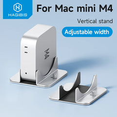 Hagibis Mac Mini M4/M4 Pro用 縦置きスタンド アルミ合金製 ノートパソコン デスクトップスタンド 滑り止め 調節可能 新型Mac mini用ホルダー